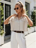 Dámská košile béžová Dstreet model 21977029 - FashionStreet Dámská košile béžová Dstreet model 21977029 - FashionStreet