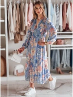 květinové maxi šaty světle modré Dstreet model 21986147 - FashionStreet