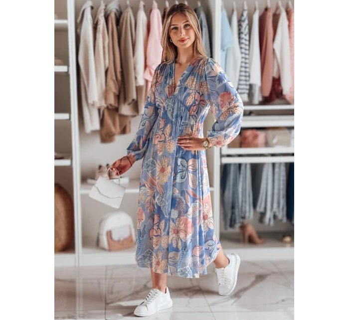 květinové maxi šaty světle modré Dstreet model 21986147 - FashionStreet