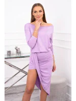 Asymetrické šaty, 3/4 rukávy, světle fialové Asymetrické šaty, 3/4 rukávy, světle fialové