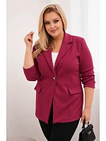 Dámské sako z viskózy Plus Size s dlouhým rukávem a límcem bordó Dámské sako z viskózy Plus Size s dlouhým rukávem a límcem bordó