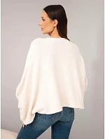 Svetr dámský s přídavkem model 22540770 oversize světlý béžový - K-Fashion