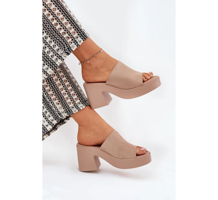 Dámské Sandály Na Podpatku A Platformě Khaki model 21689313 - Boto