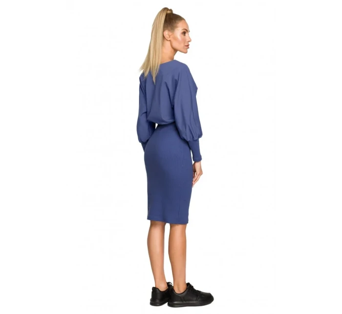 Pletené šaty v hladké černé model 17626025 - Moe