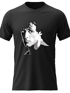 Pánské bavlněné tričko s potiskem - ROCKY BALBOA - černé