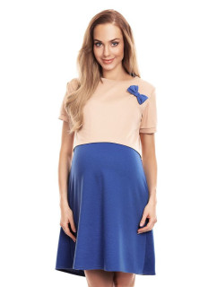 Tehotenské a dojčiace šaty Lydie béžovo-modrom