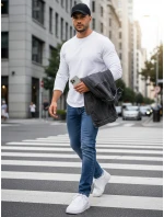 Pánske modré slim fit džínsy FashionStreet UX4475