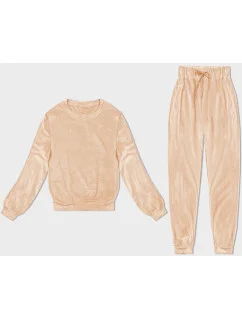 Dámská velurová souprava v broskvové barvě model 20095891 - J.STYLE