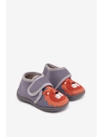 Dětské pantofle na suchý zip šedé model 21794076 - Boto
