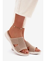 Dámské pantofle Sergio Leone KL064 Béžové