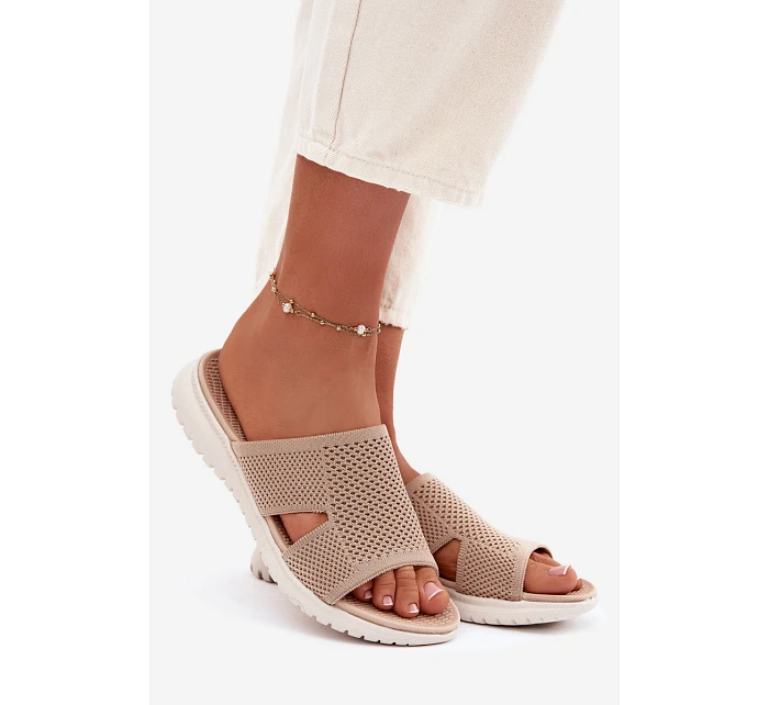 Dámské pantofle Sergio Leone KL064 Béžové