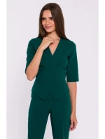 S377 Peplum overal - zelený