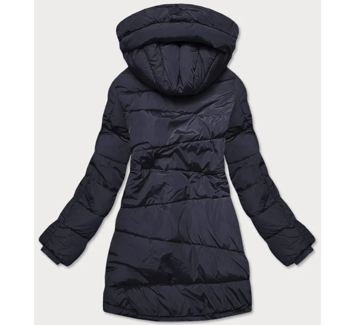 Tmavomodré asymetrické dámske sako (M-21113) Tmavomodré asymetrické dámske sako (M-21113)