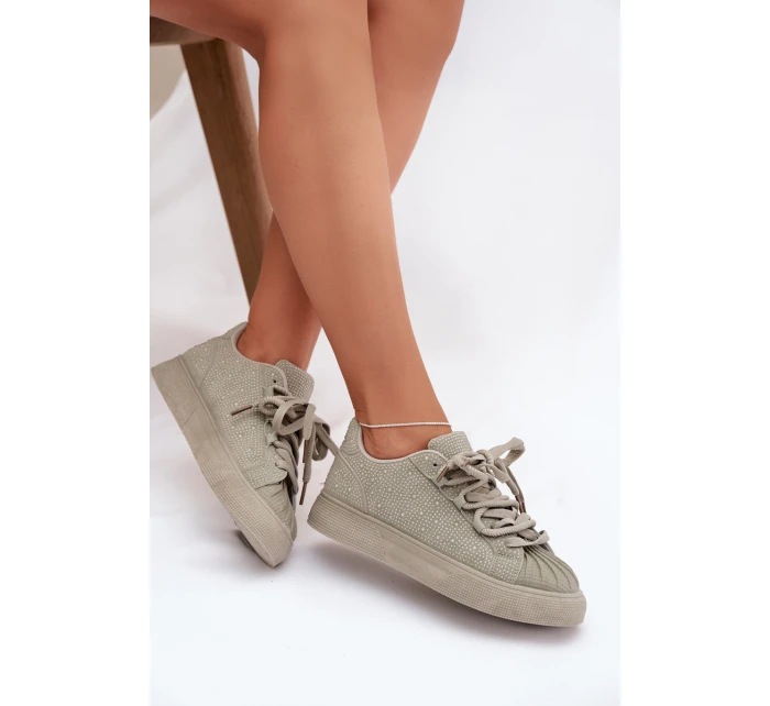 Ozdobené dámské tenisky zelené Calissea