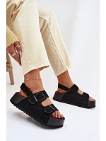 Semišové sandály na platformě Big Star TT274237 Černé