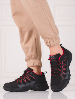 Exkluzívne čierne dámske trekingové topánky bez podpätku