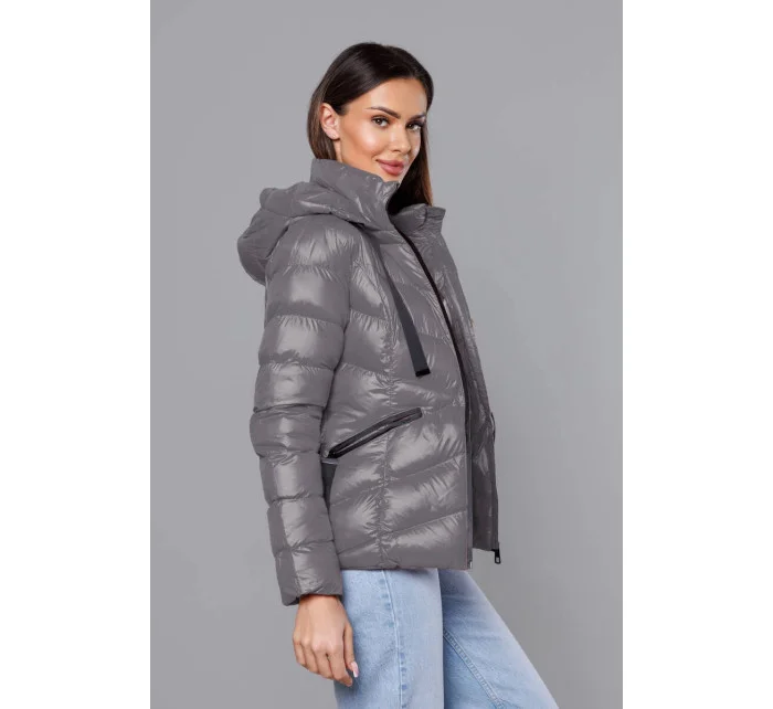 KRÓTKA KURTKA ZIMOWA DAMSKA SZARA model 21244791 - J.STYLE