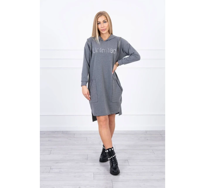 model 18747744 grafitové šaty - K-Fashion