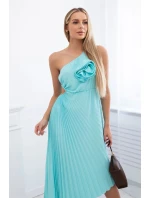 Plisované šaty s mätovým kvetom Plisované šaty s mätovým kvetom