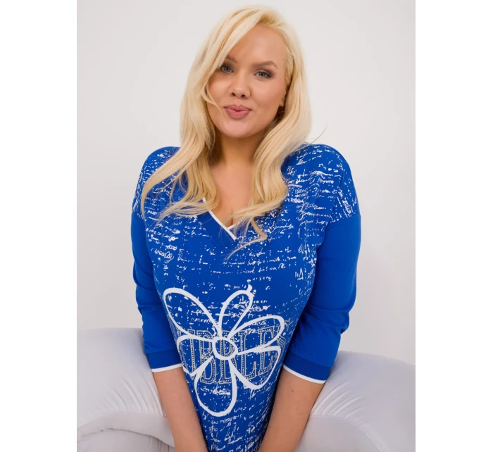 Bluzka RV BZ model 19920672 kobaltowy - FPrice Bluzka RV BZ model 19920672 kobaltowy - FPrice