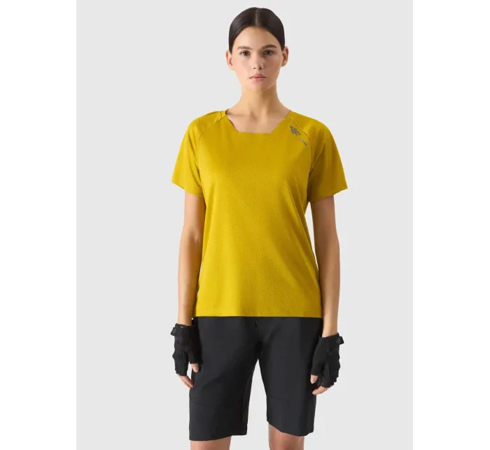Dámske rýchloschnúce cyklistické tričko 4F - žlté