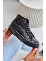 Zateplené dámske tenisky na platforme Black Zateplené dámske tenisky na platforme Black