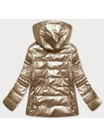 Lesklá zlatá prošívaná dámská bunda model 16149517 - 6&8 Fashion