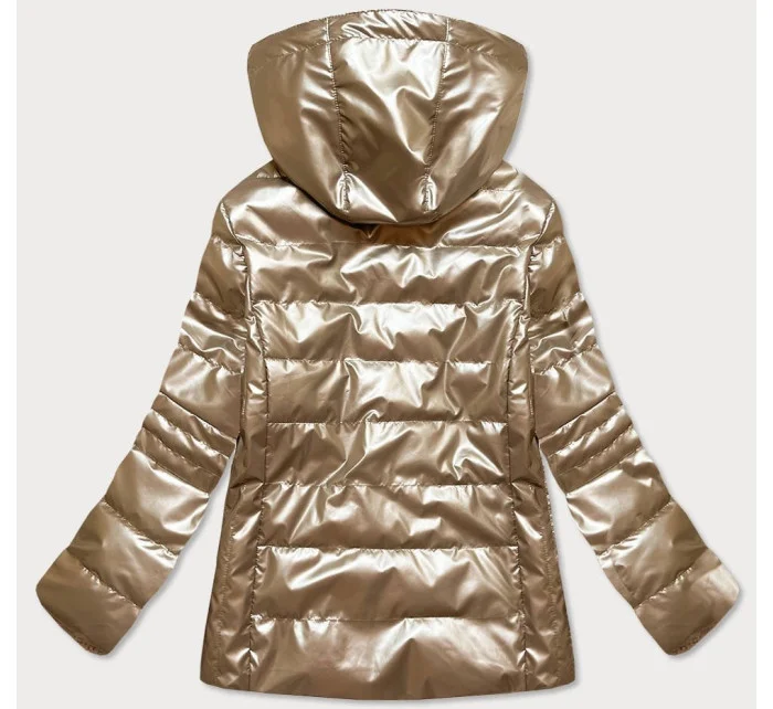 Lesklá zlatá prošívaná dámská bunda model 16149517 - 6&8 Fashion