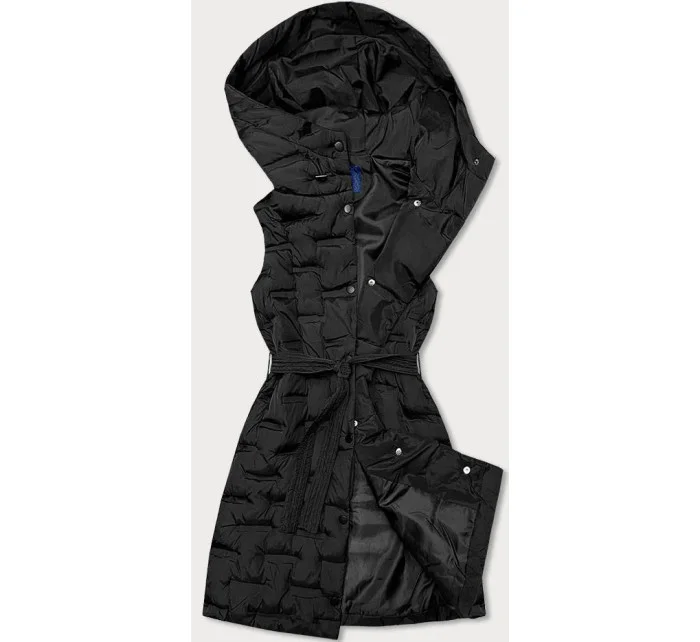 Dlouhá černá dámská vesta s páskem model 15834478 - Ann Gissy