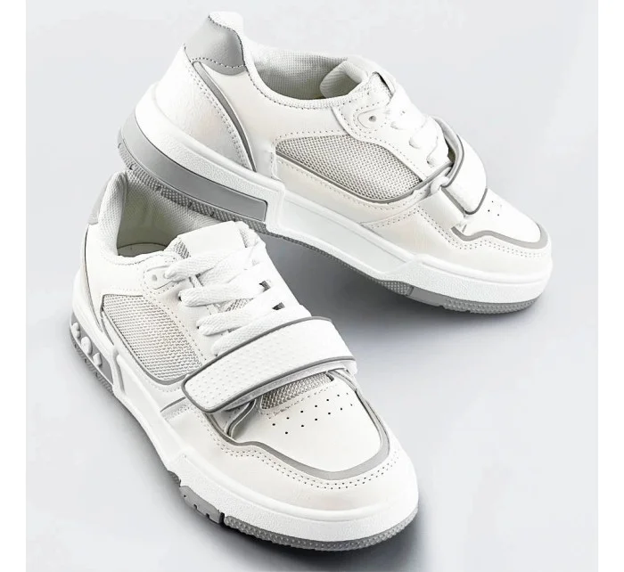 Bielo-šedé dámske dvojfarebné tenisky "adidasky" (AD-585)