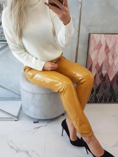 Dvojvrstvové nohavice s horčicovým velúrom