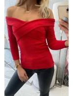 Blúzka s výstrihom do V červená