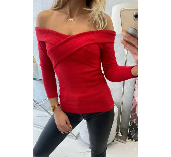 Blúzka s výstrihom do V červená