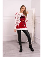 Vianočný sveter so snehuliakom vo farbe ecru