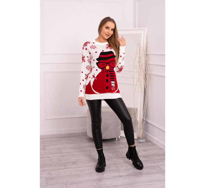 Vianočný sveter so snehuliakom vo farbe ecru