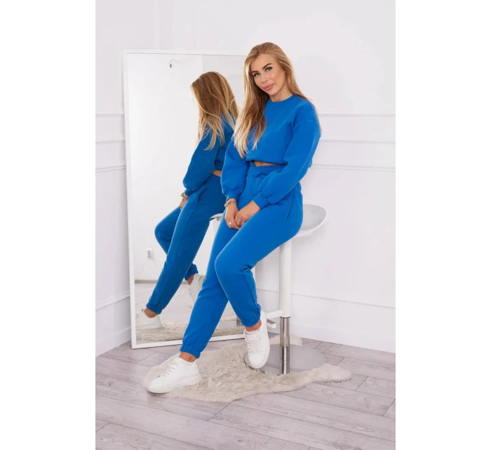 Hrejivá súprava s krátkou mikinou nevädzovo modrá