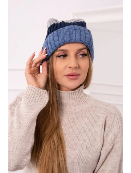 Fleecová čepice šedá model 18751517 - K-Fashion Fleecová čepice šedá model 18751517 - K-Fashion