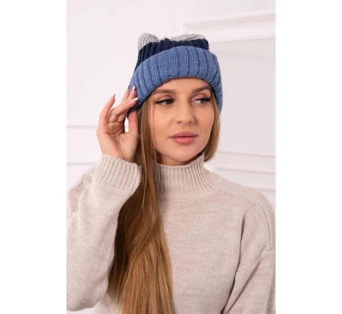 Fleecová čepice šedá model 18751517 - K-Fashion Fleecová čepice šedá model 18751517 - K-Fashion