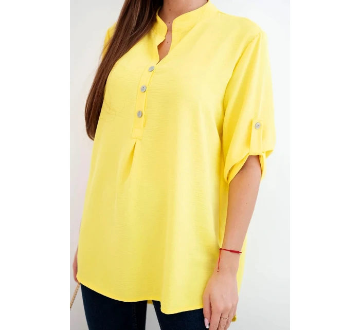 Blúzka s dlhším zadným dielom žltá