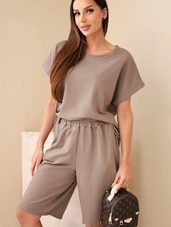Dámske bavlnené tričko s krátkym rukávom a šortky s elastickým pásom fango