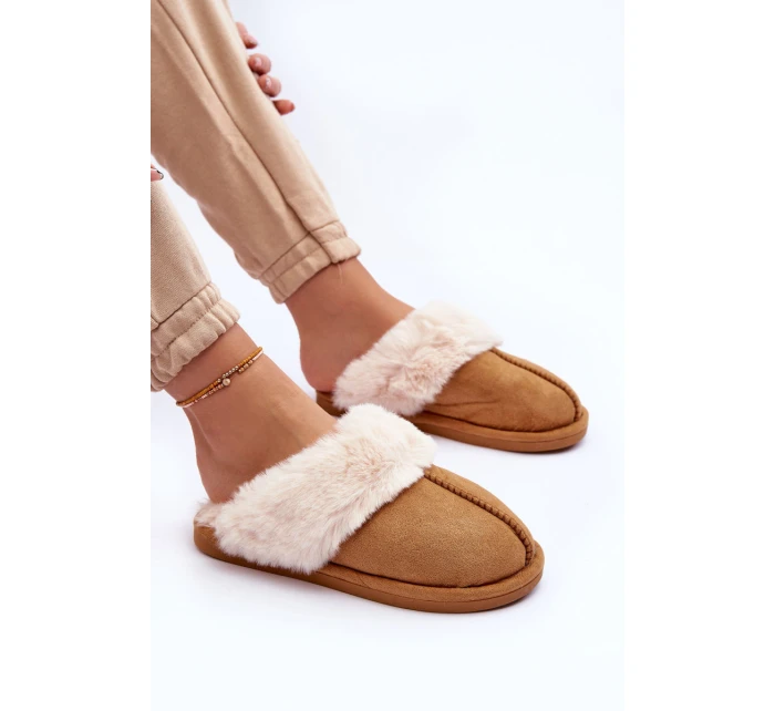 Dámské Pantofle s Kožešinou Camel model 21563577 - Boto
