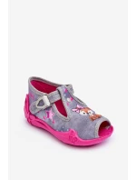 Sandałki Papcie Wiewiórki Befado 213P137 Szaro-Różowe