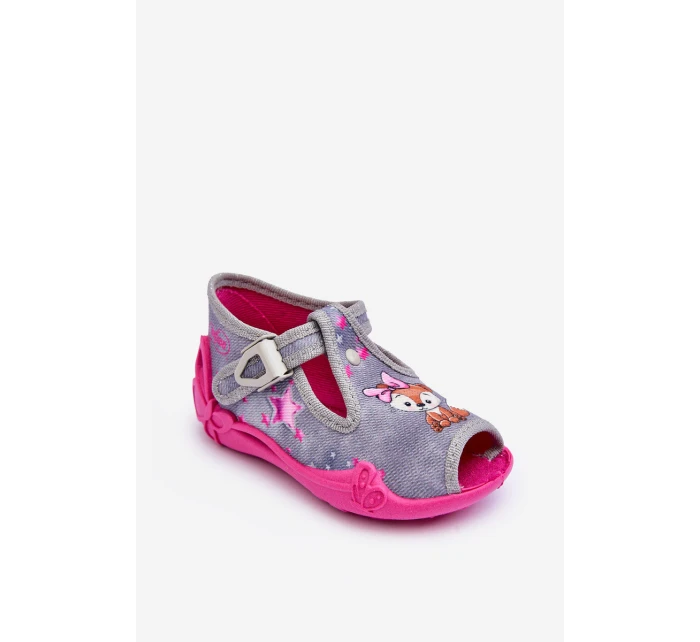 Sandałki Papcie Wiewiórki Befado 213P137 Szaro-Różowe