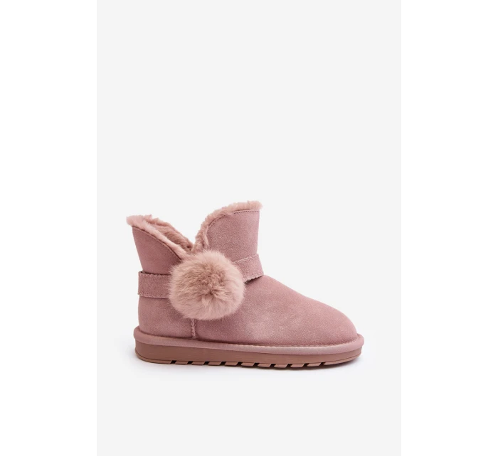 Zamszowe Śniegowce Damskie Z Wycięciami Różowe Eraclio Zamszowe Śniegowce Damskie Z Wycięciami Różowe Eraclio