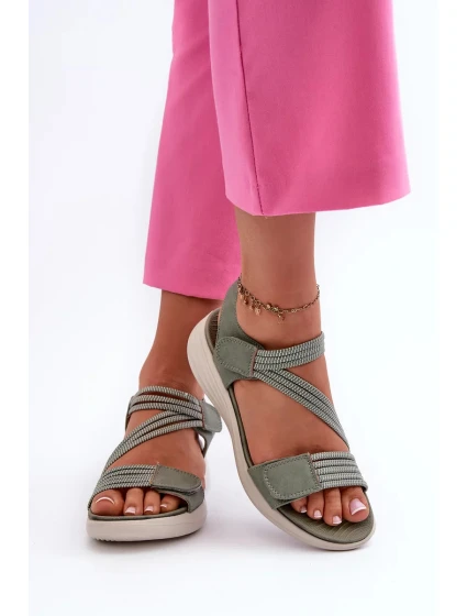 Dámske pohodlné sandále na suchý zips zelené Eladora Dámske pohodlné sandále na suchý zips zelené Eladora
