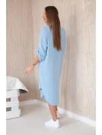 Modré šaty s výstrihom do V 28477 svetlomodré - Kesi