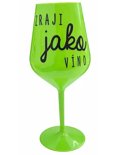 Zraji ako víno - zelený nerozbitný pohár na víno 470 ml