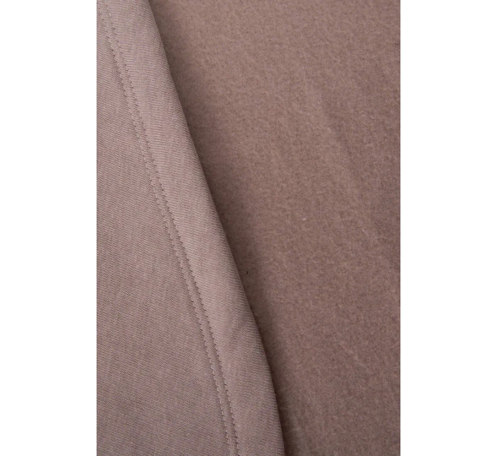 Zateplená mikina s dlouhými zády a kapucí tmavě béžová