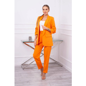 Elegantný set saka s nohavicami oranžovej farby