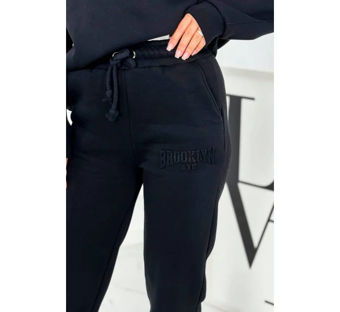 Izolovaná bavlnená súprava, mikina + nohavicami Brooklyn čierny